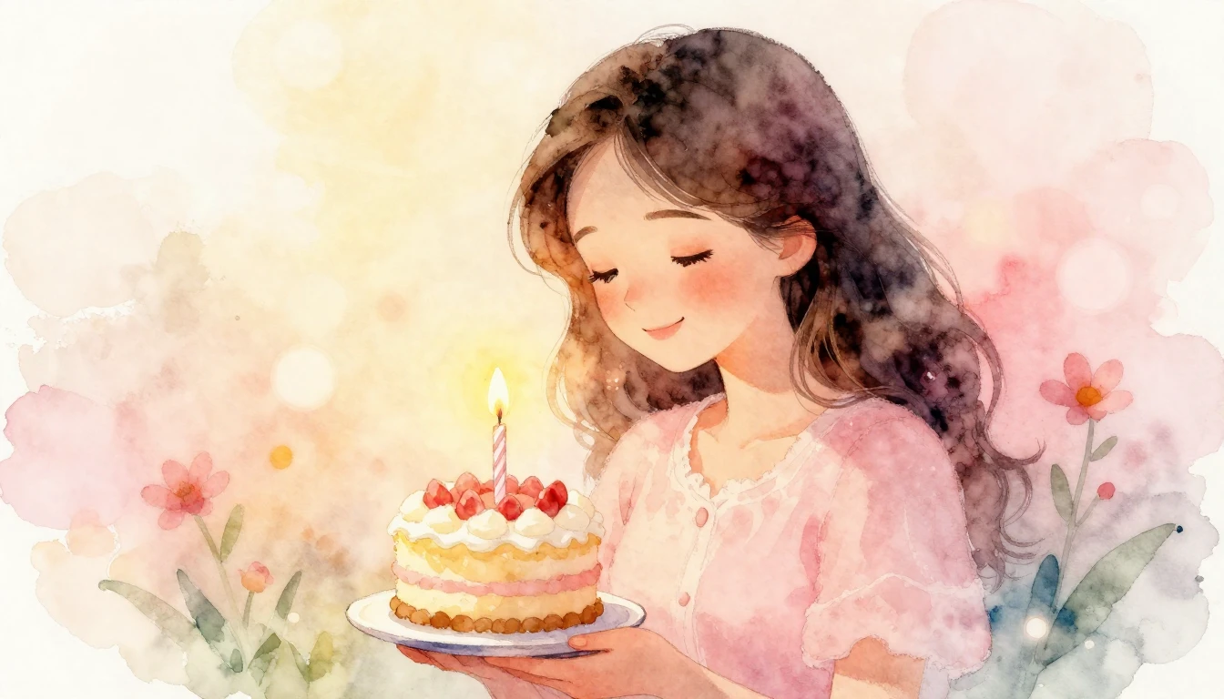 A heartwarming watercolor painting of a loving mother figure...