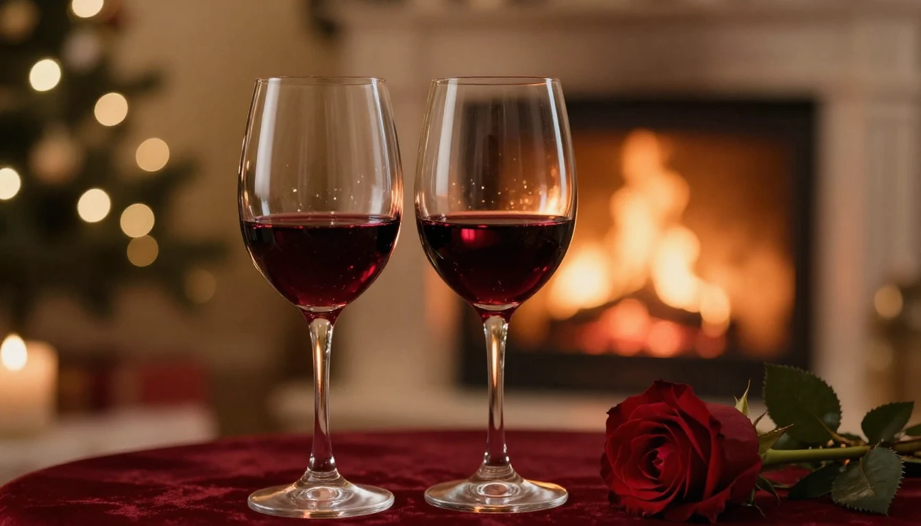 A highly detailed cinematic close-up of a romantic evening s...