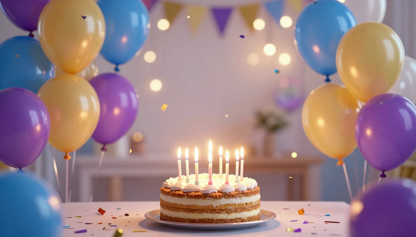 A festive and vibrant birthday celebration background, color...