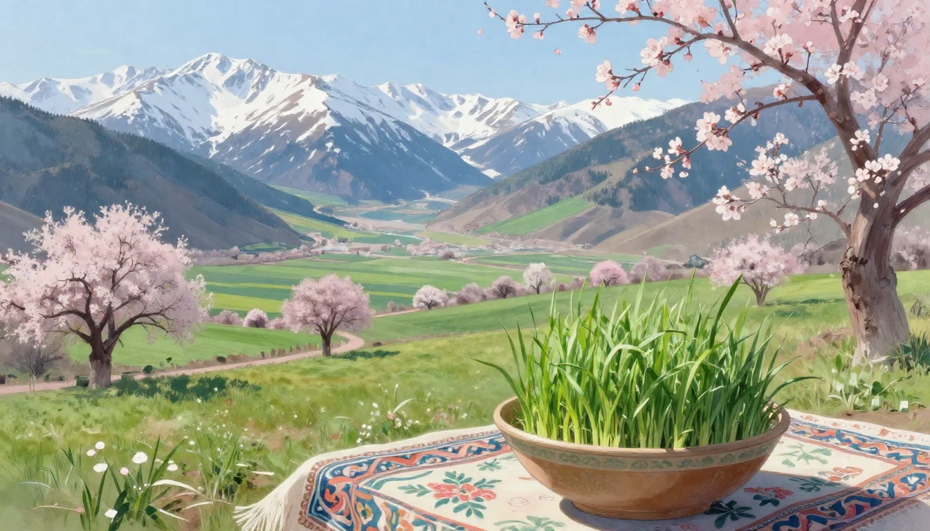 An expansive landscape showing the first signs of spring in ...