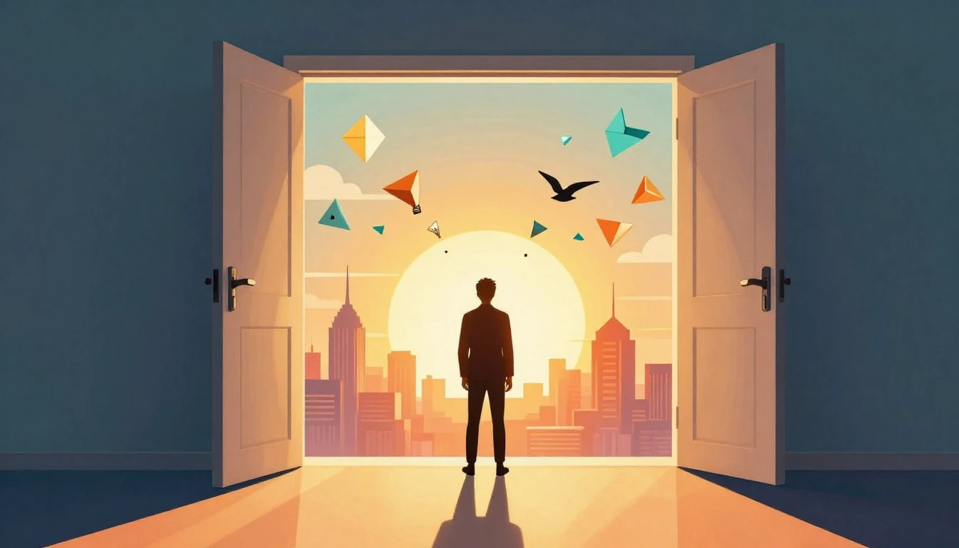 A conceptual and inspiring illustration representing career ...