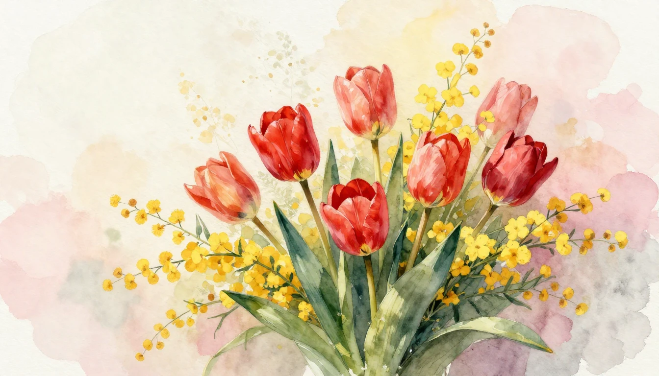 A gentle and artistic watercolor painting celebrating Intern...