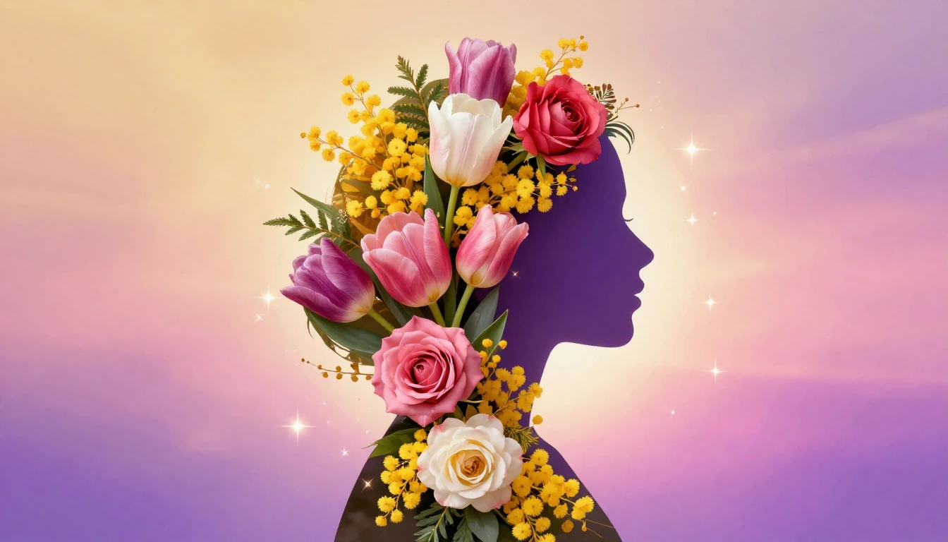 A vibrant and empowering digital art composition for Interna...