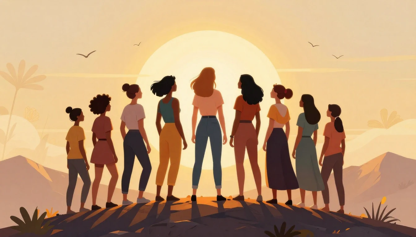 A powerful and inspiring illustration of a diverse group of ...