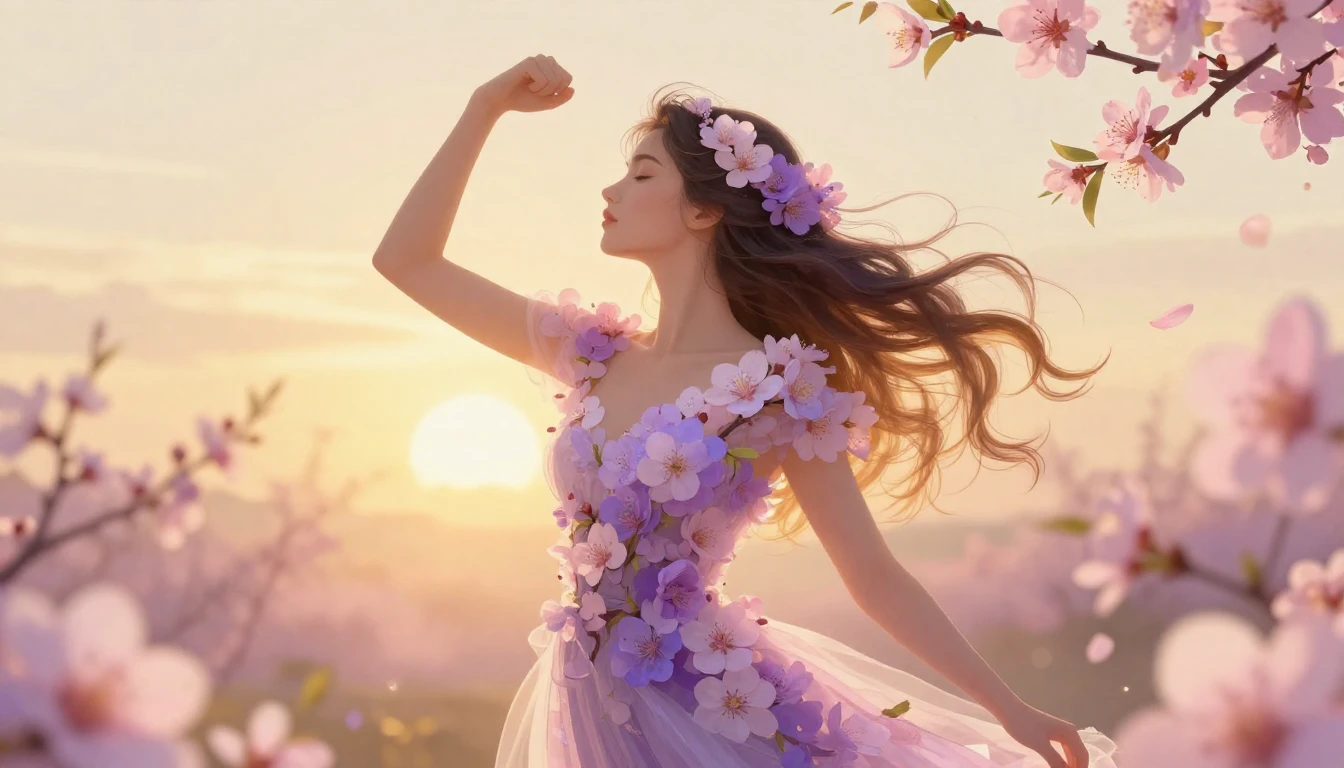 A beautiful and artistic illustration of a woman's silhouett...