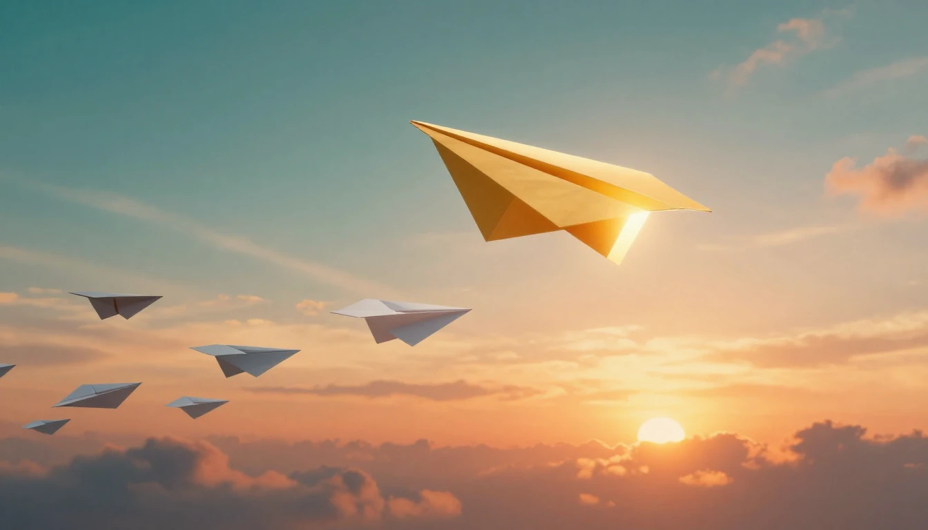 A conceptual digital art illustration symbolizing career suc...