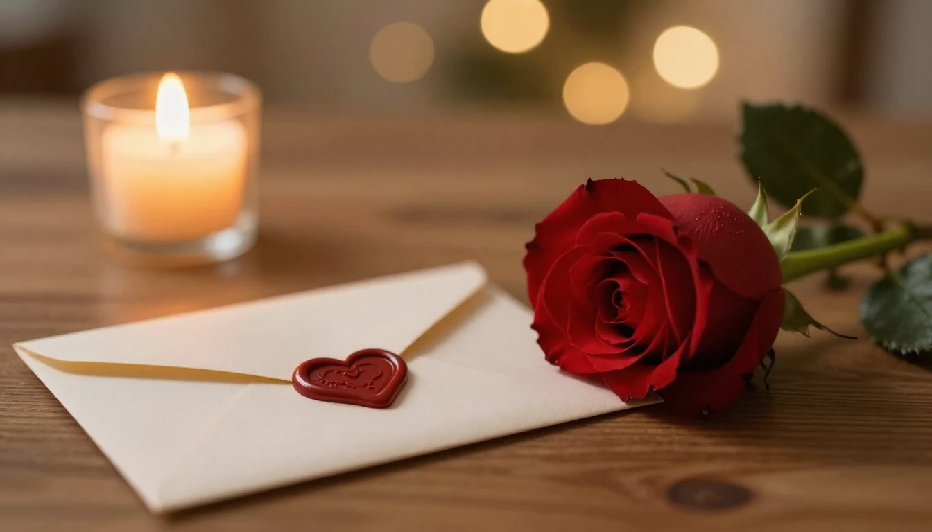 A romantic cinematic close-up of a single red rose lying on ...