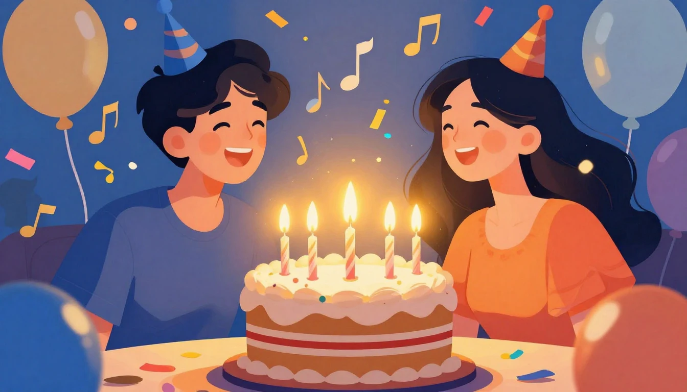 A vibrant and festive digital art illustration celebrating a...