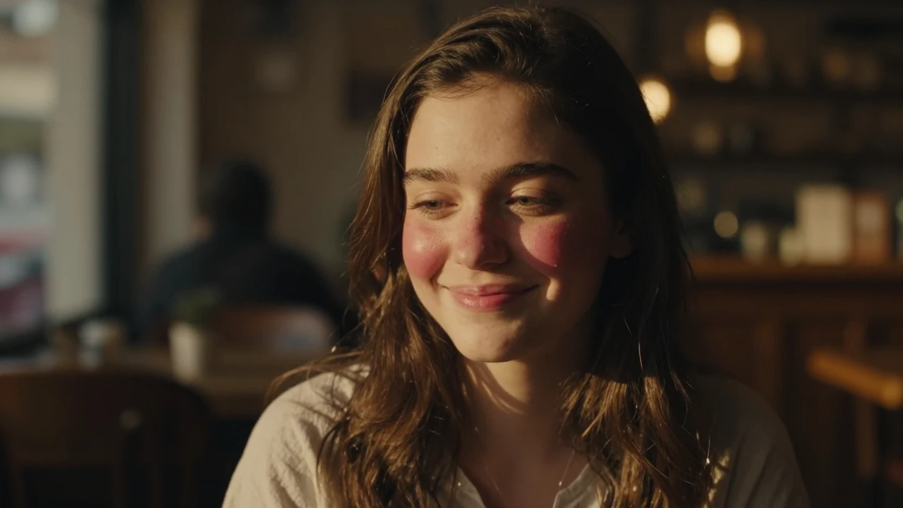 Cinematic portrait of a gentle young woman with a natural, s...