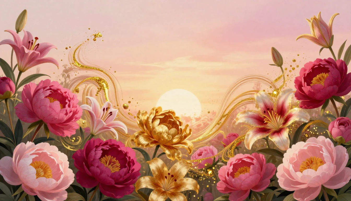 A vibrant and artistic composition celebrating femininity an...