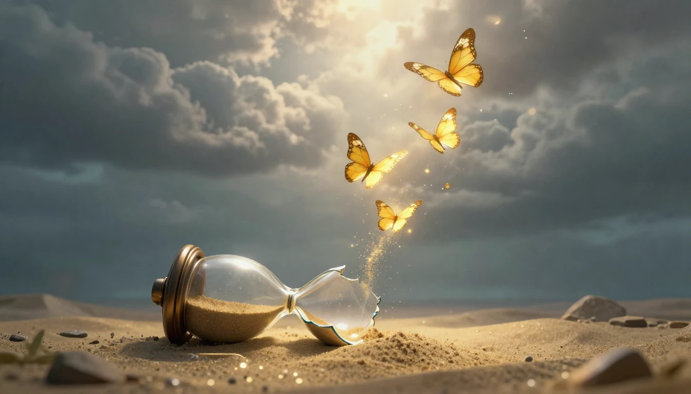 A conceptual digital art piece symbolizing patience and dest...