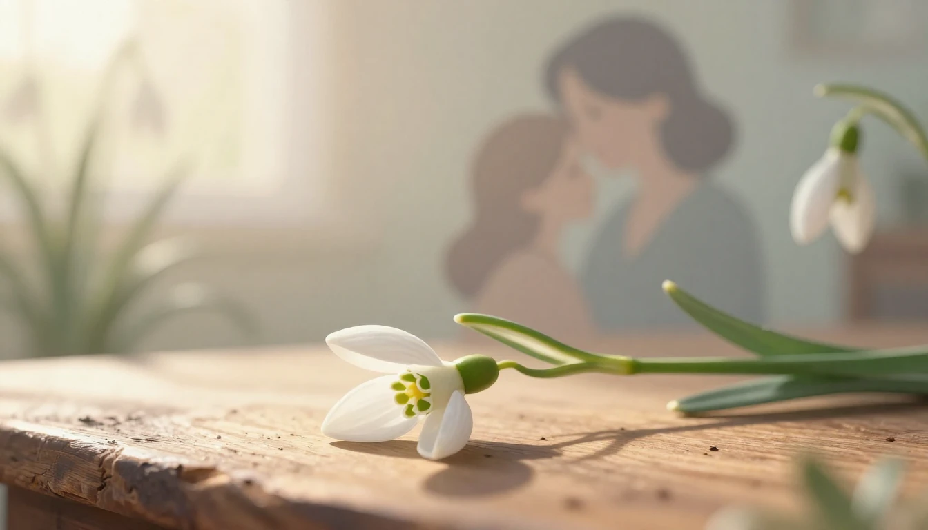 A heartwarming and tender illustration of a beautiful bloomi...