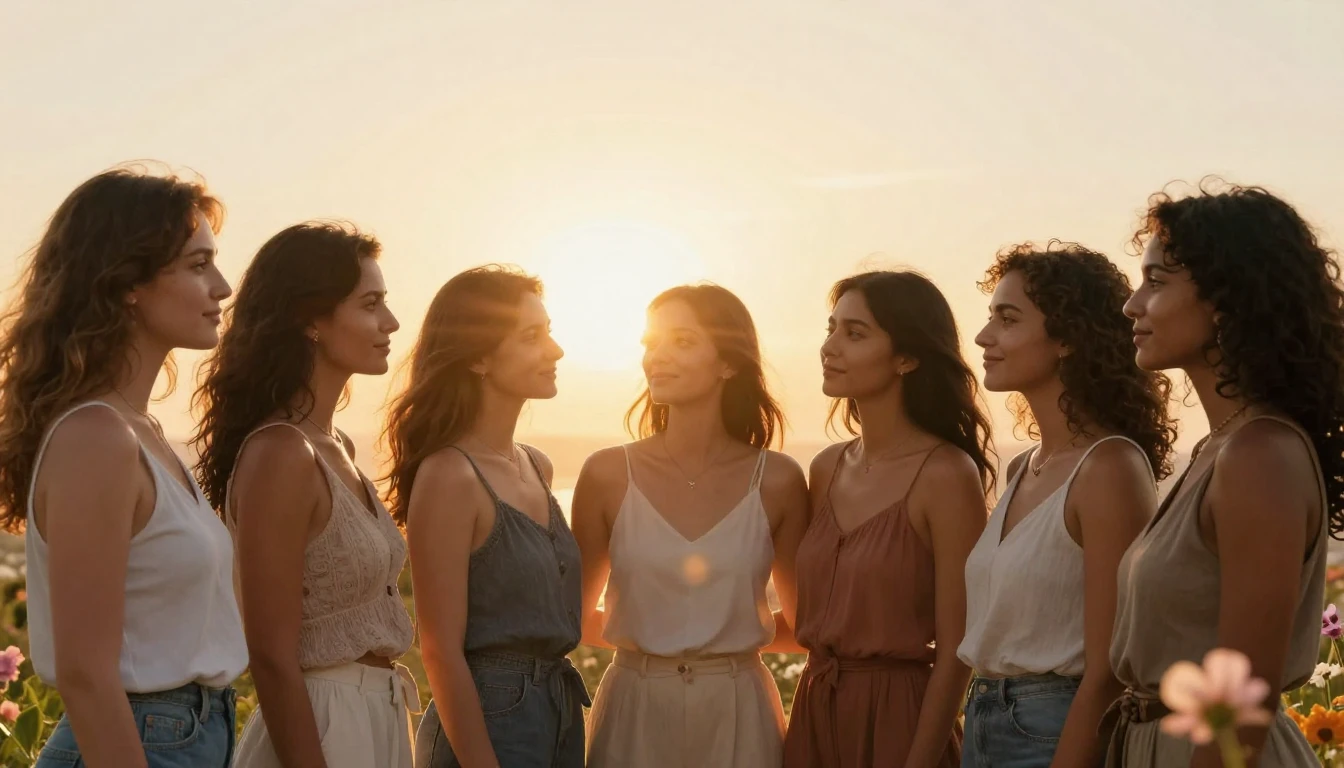 A beautiful, diverse group of confident women standing toget...