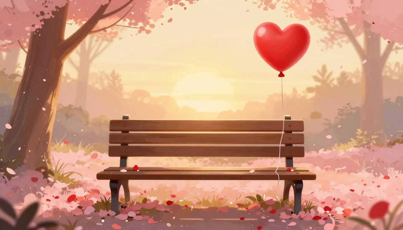 A romantic and warm illustration for a Valentine's Day song ...