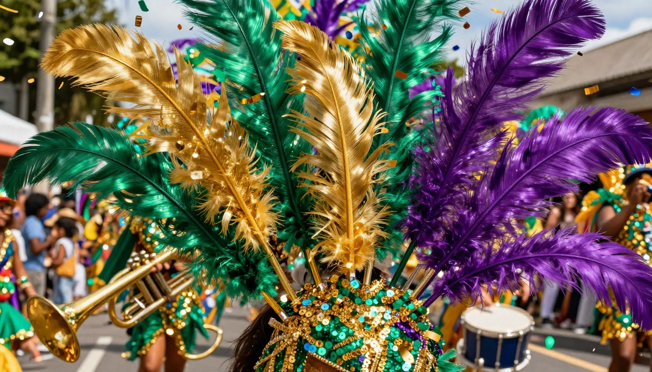 A vibrant explosion of colors representing a festive street ...