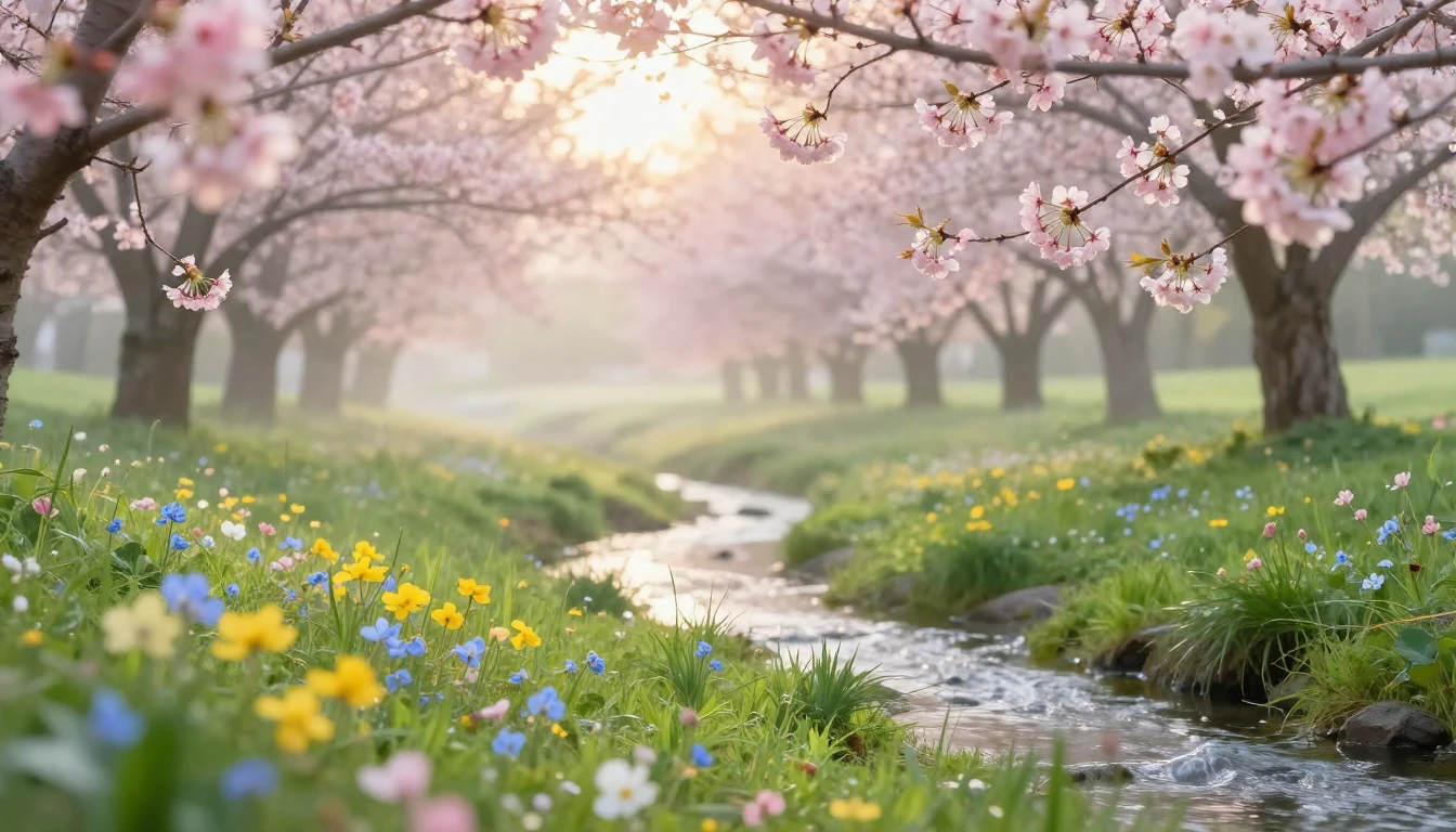 A beautiful landscape capturing the essence of spring. In th...