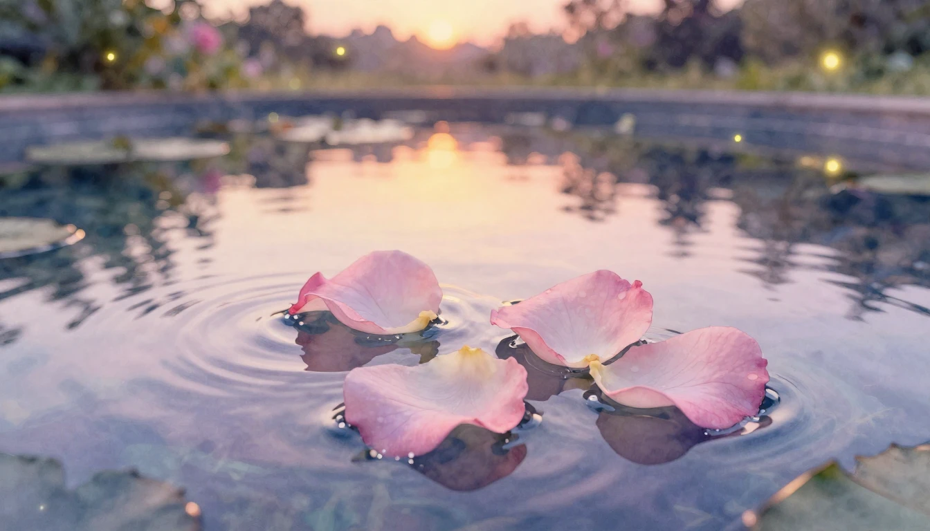 A delicate and ethereal watercolor painting of two intertwin...