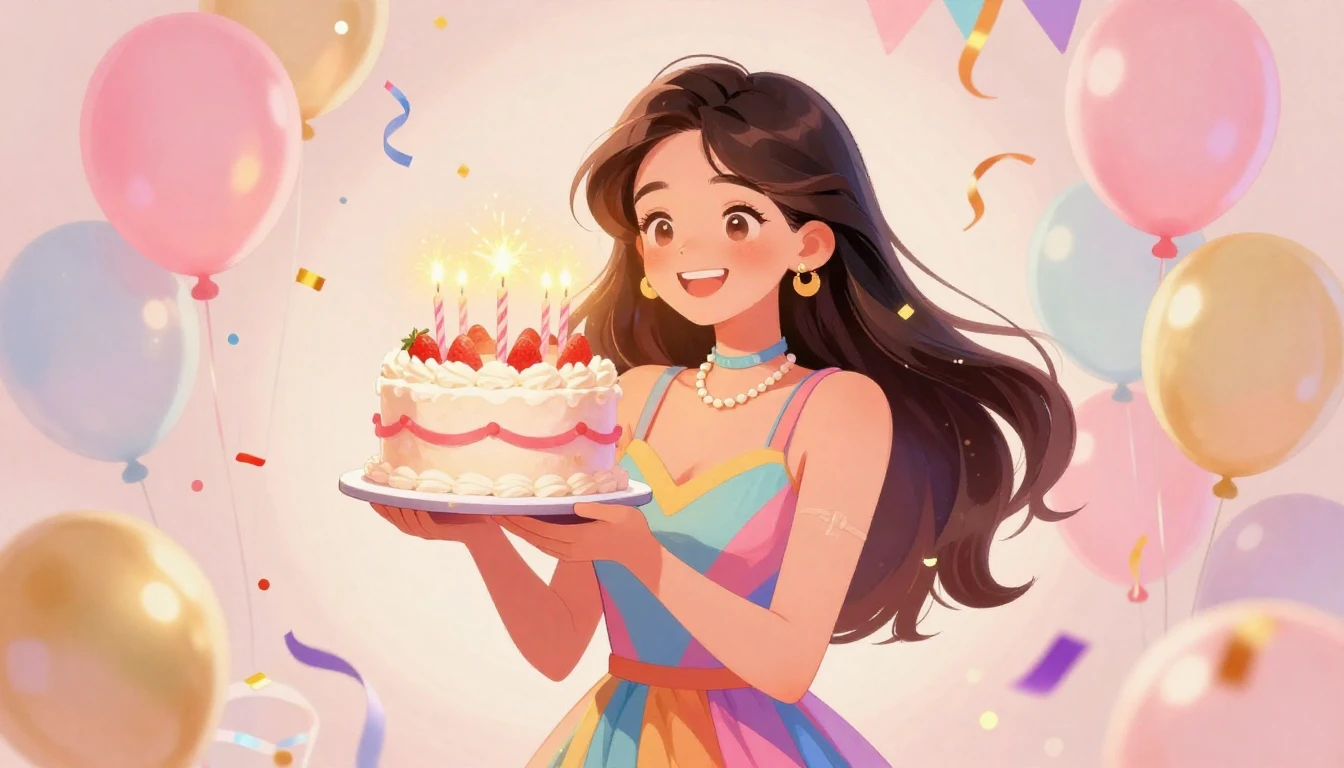 A vibrant and joyful digital art illustration celebrating a ...