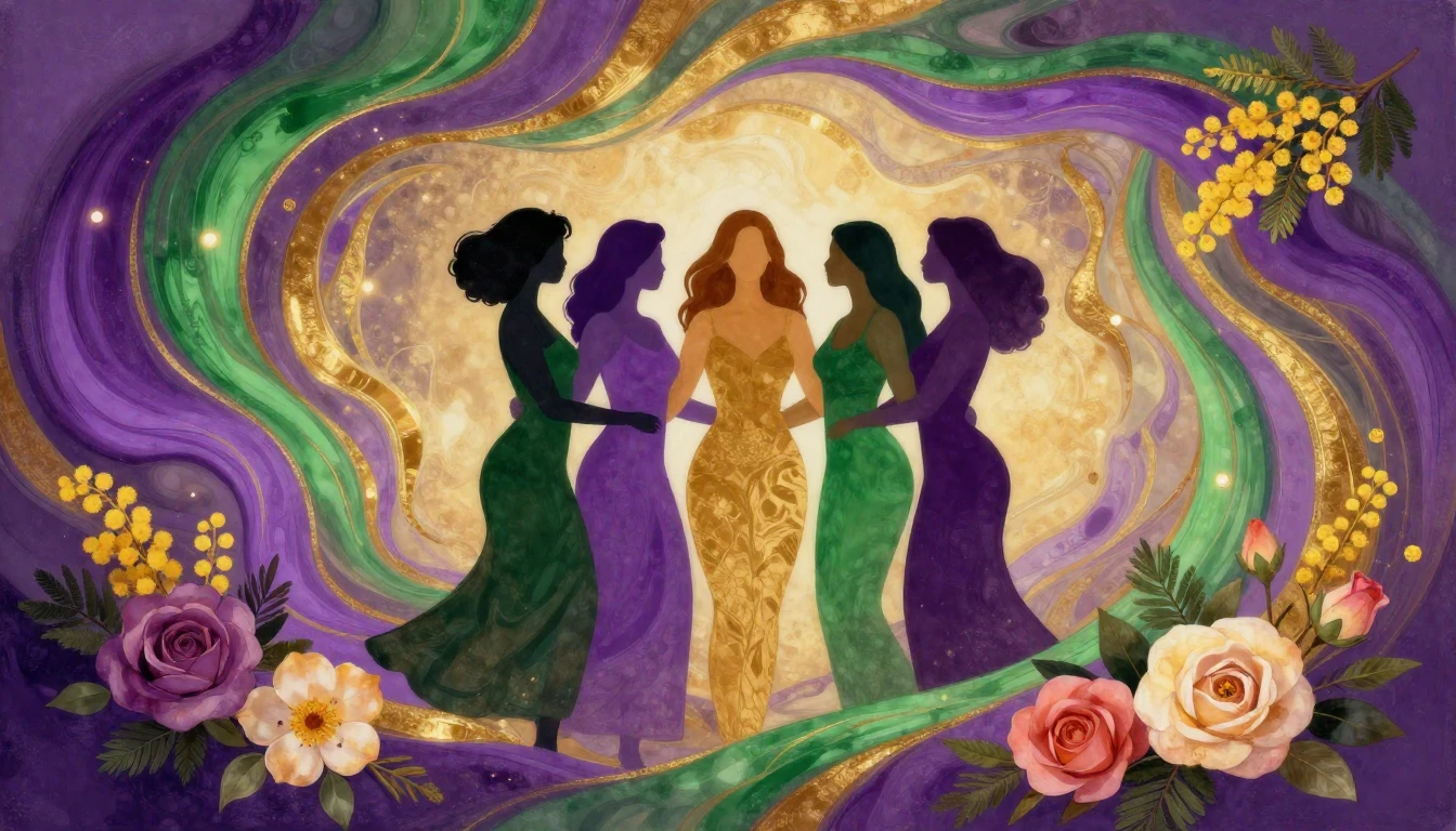 A vibrant and artistic representation of diverse feminine en...