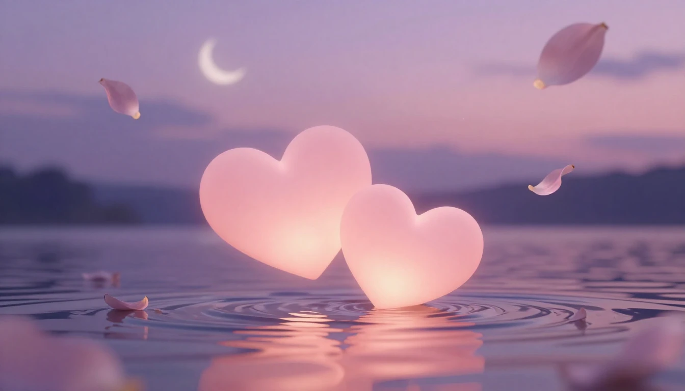 A delicate and ethereal scene featuring two stylized glowing...