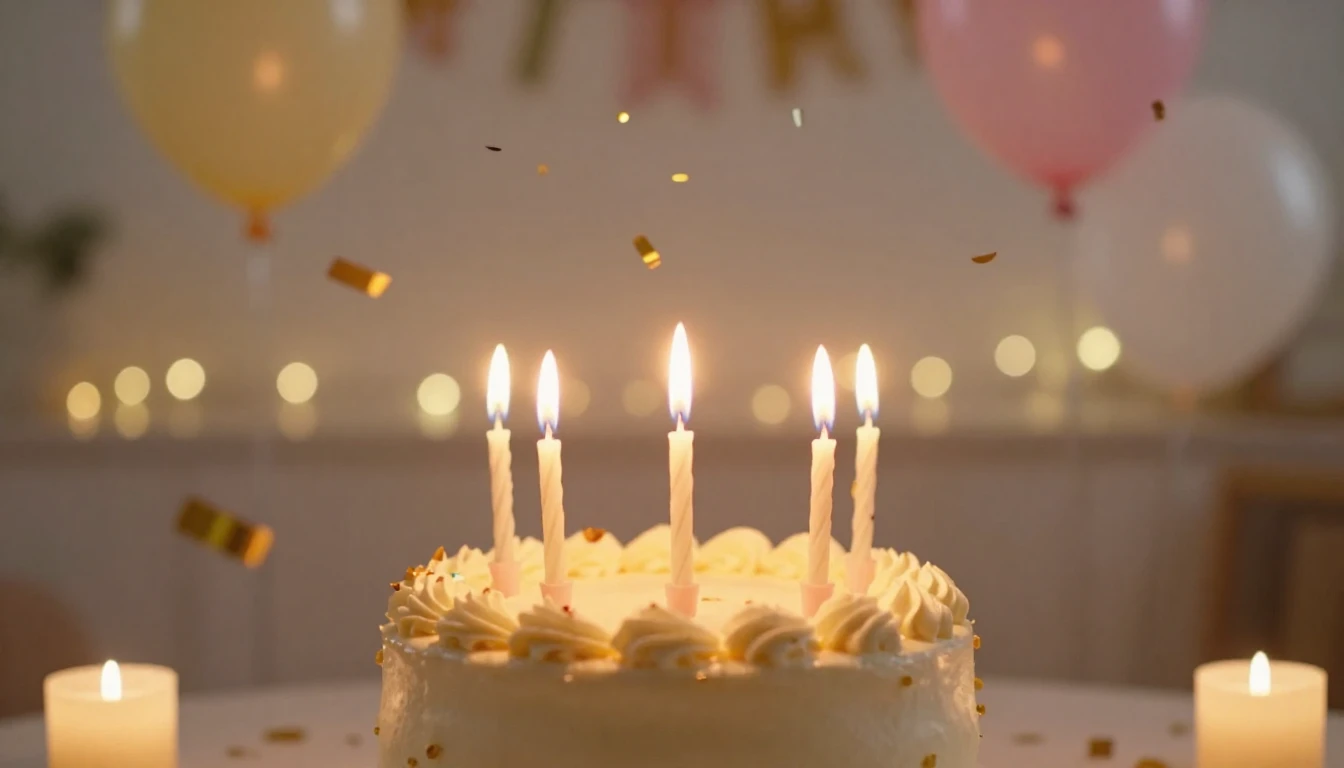 A warm and inviting birthday celebration scene without speci...