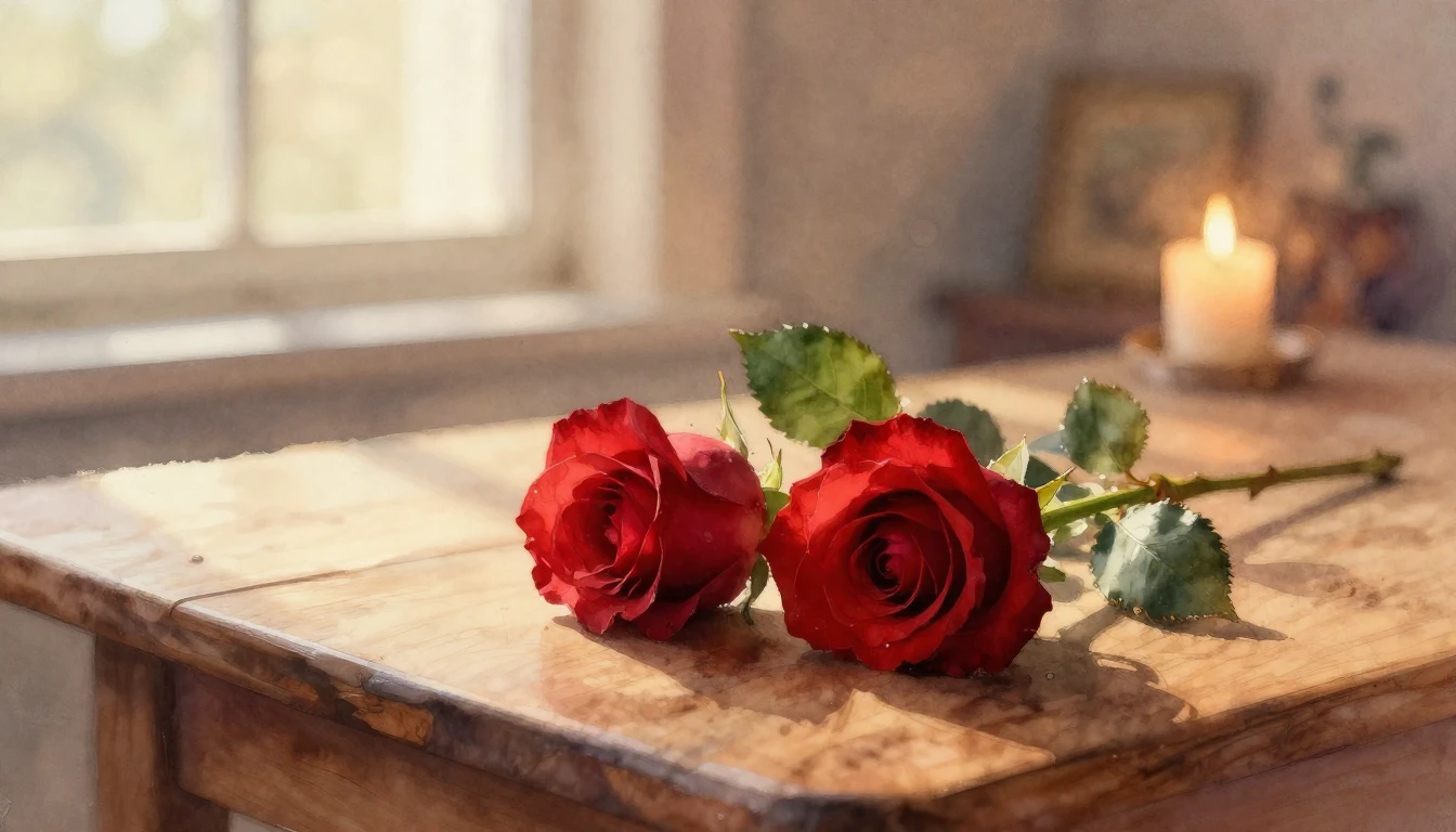 A beautiful and ethereal watercolor painting of two delicate...