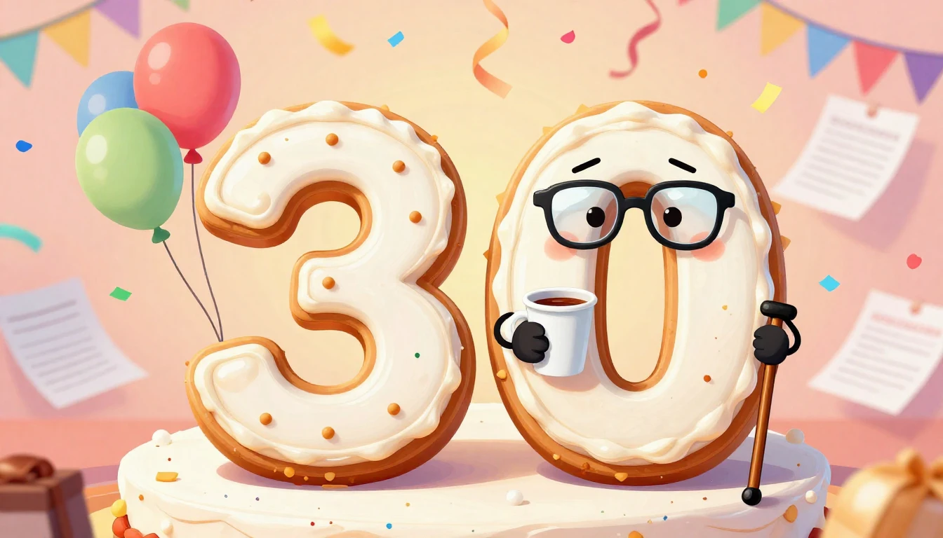 A humorous illustration of a birthday cake shaped like the n...