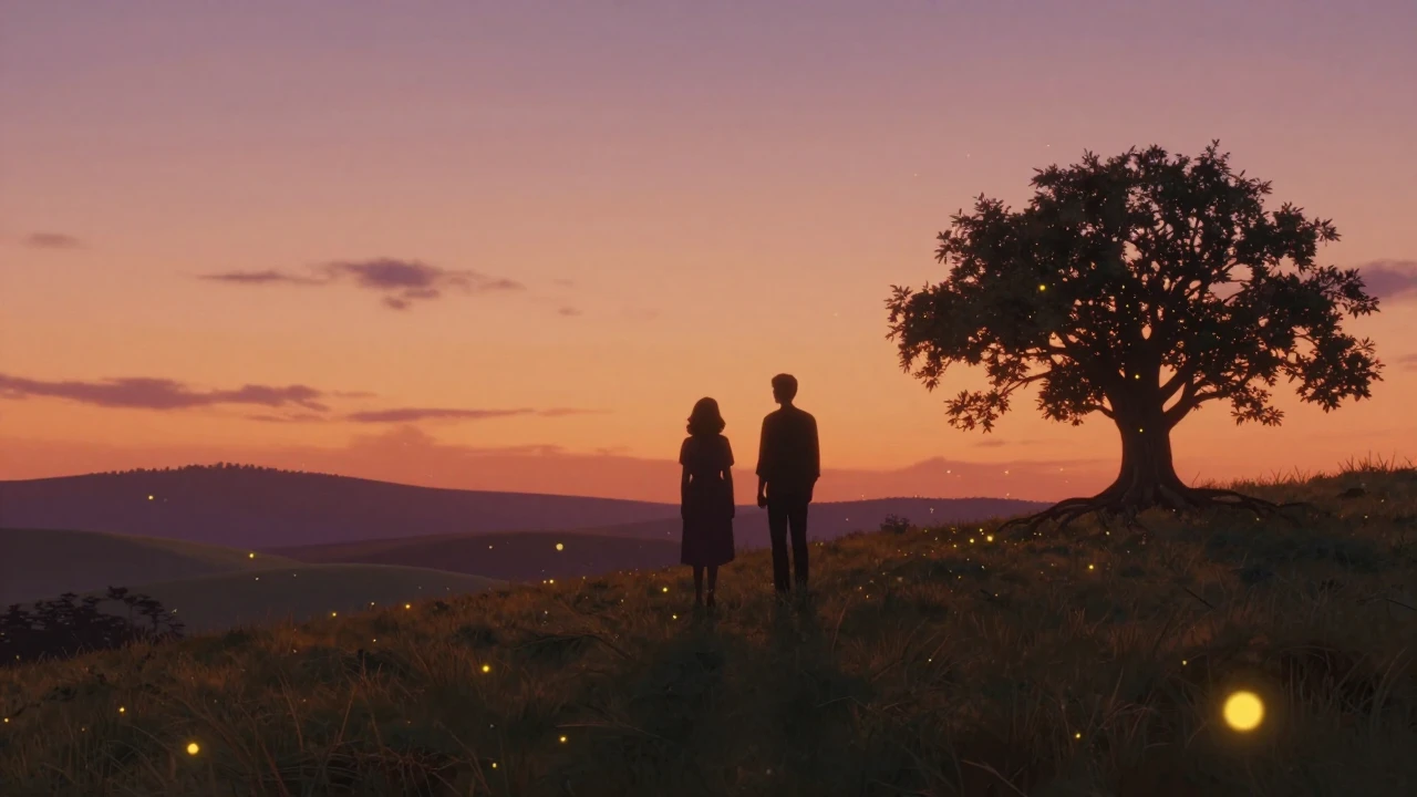 An evocative illustration of two silhouetted figures standin...