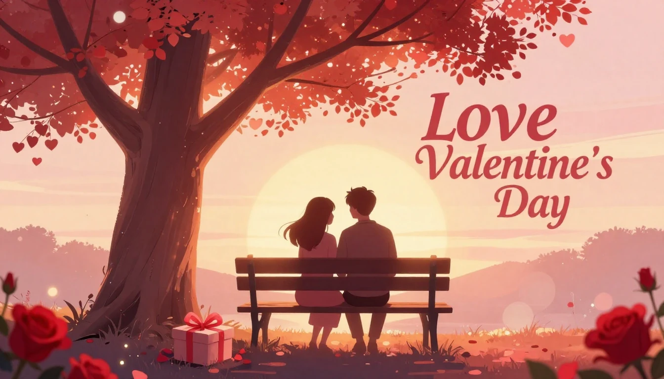 A romantic and dreamy illustration for a Valentine's Day son...