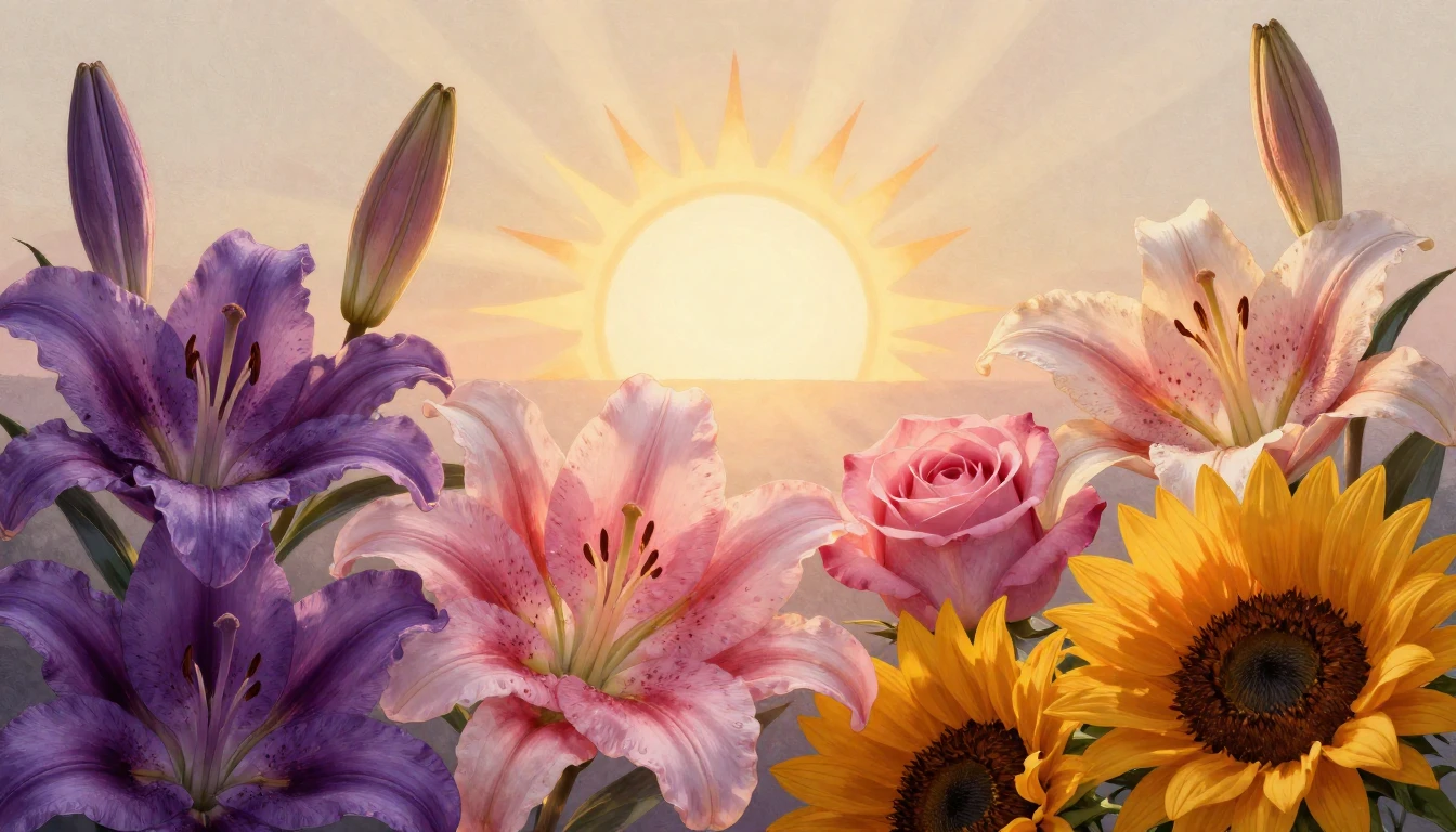 A vibrant and symbolic composition featuring a diverse array...