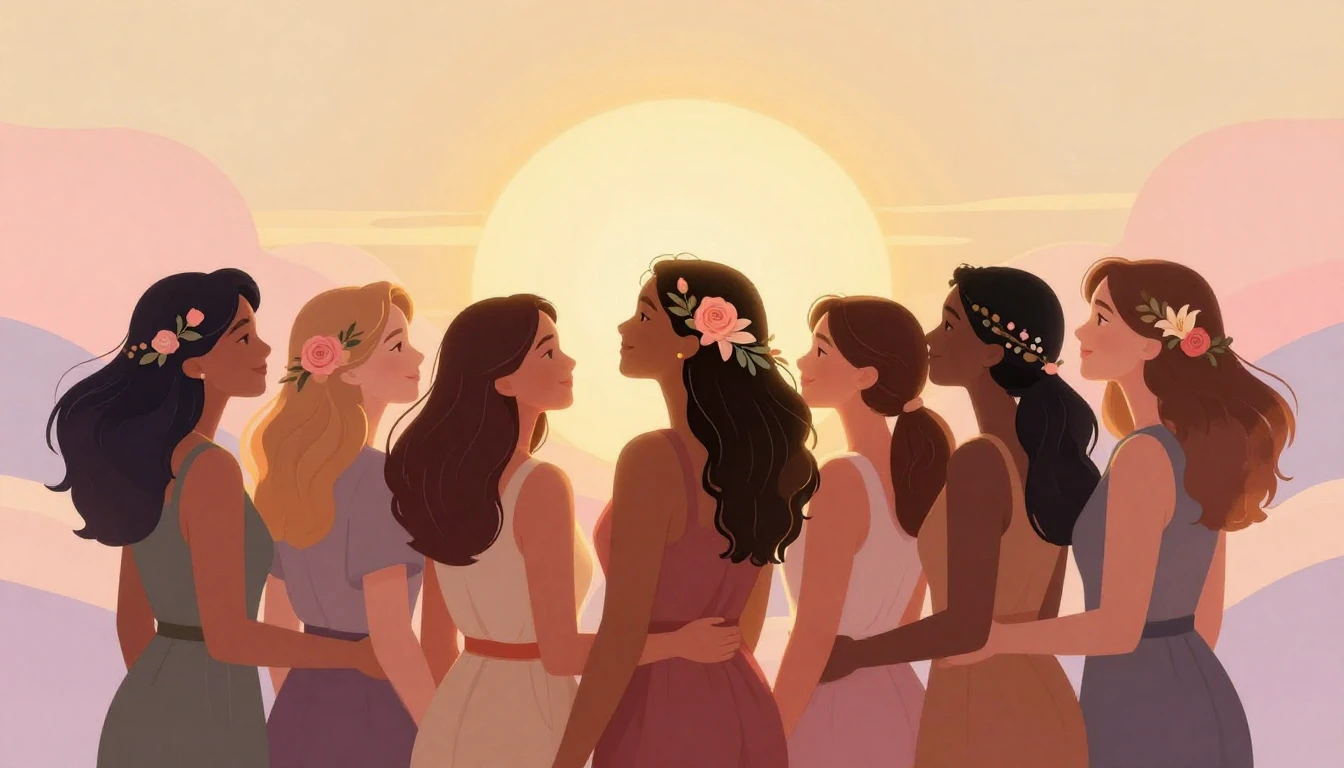 A stunning and empowering illustration of diverse women stan...