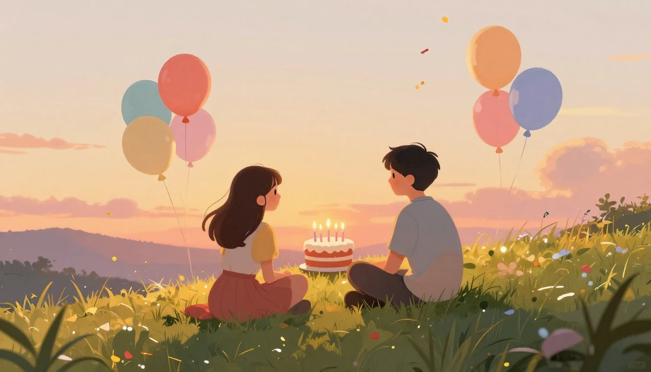 A heartwarming illustration of two friends sitting side by s...