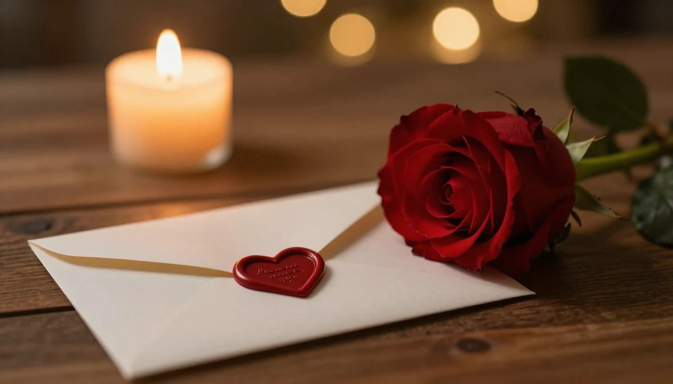 A romantic cinematic close-up of a single red rose lying on ...