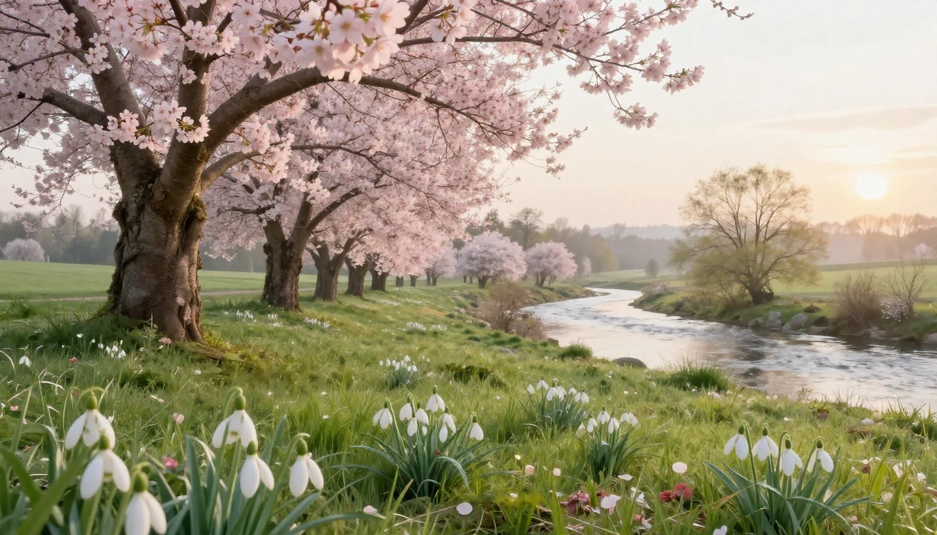 A beautiful spring landscape in the Romanian countryside. Bl...