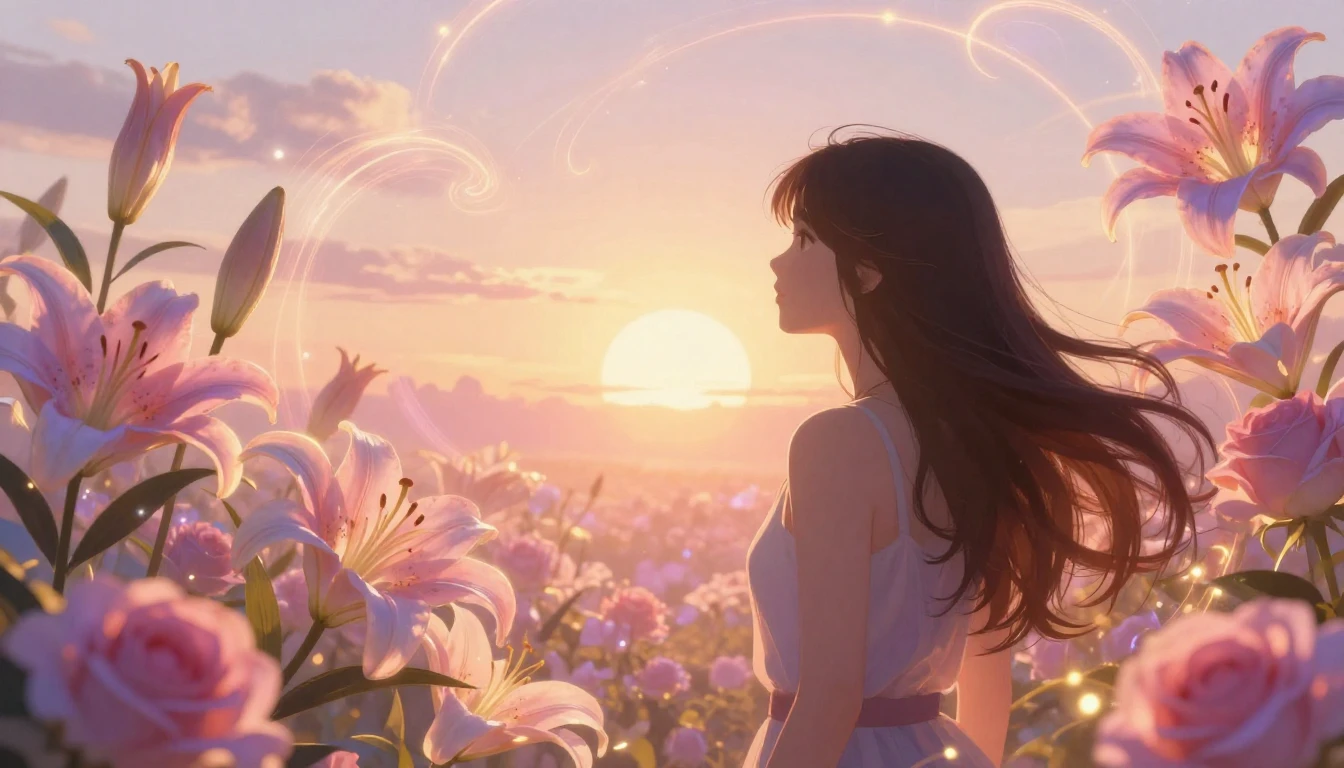 A vibrant and artistic composition featuring a silhouette of...