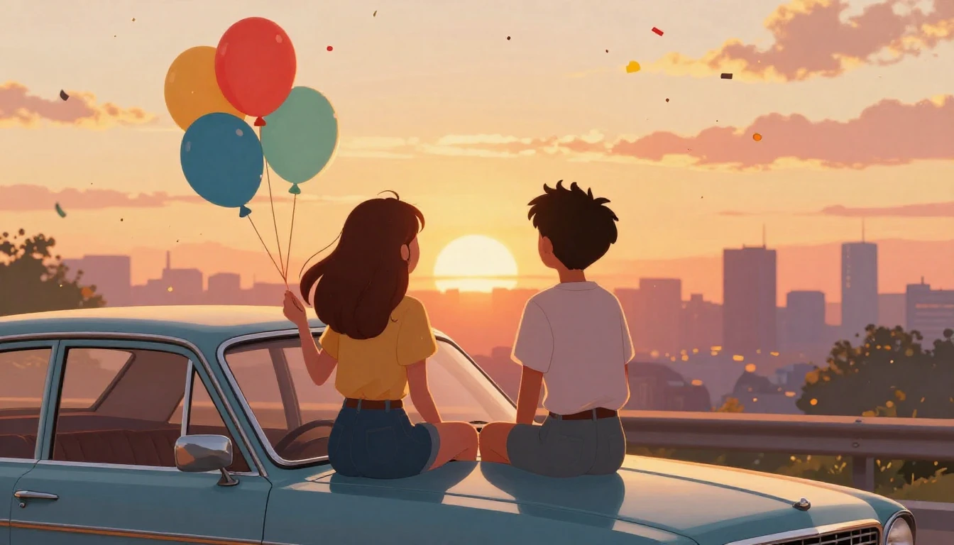 A vibrant and heartwarming illustration of two best friends ...