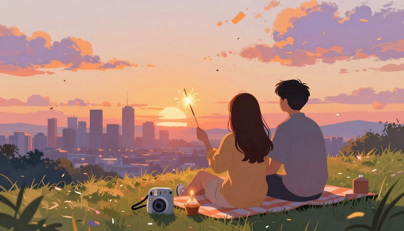 A heartwarming illustration of two friends sitting side by s...