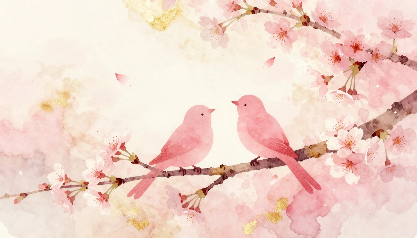 A soft and ethereal watercolor painting depicting two styliz...