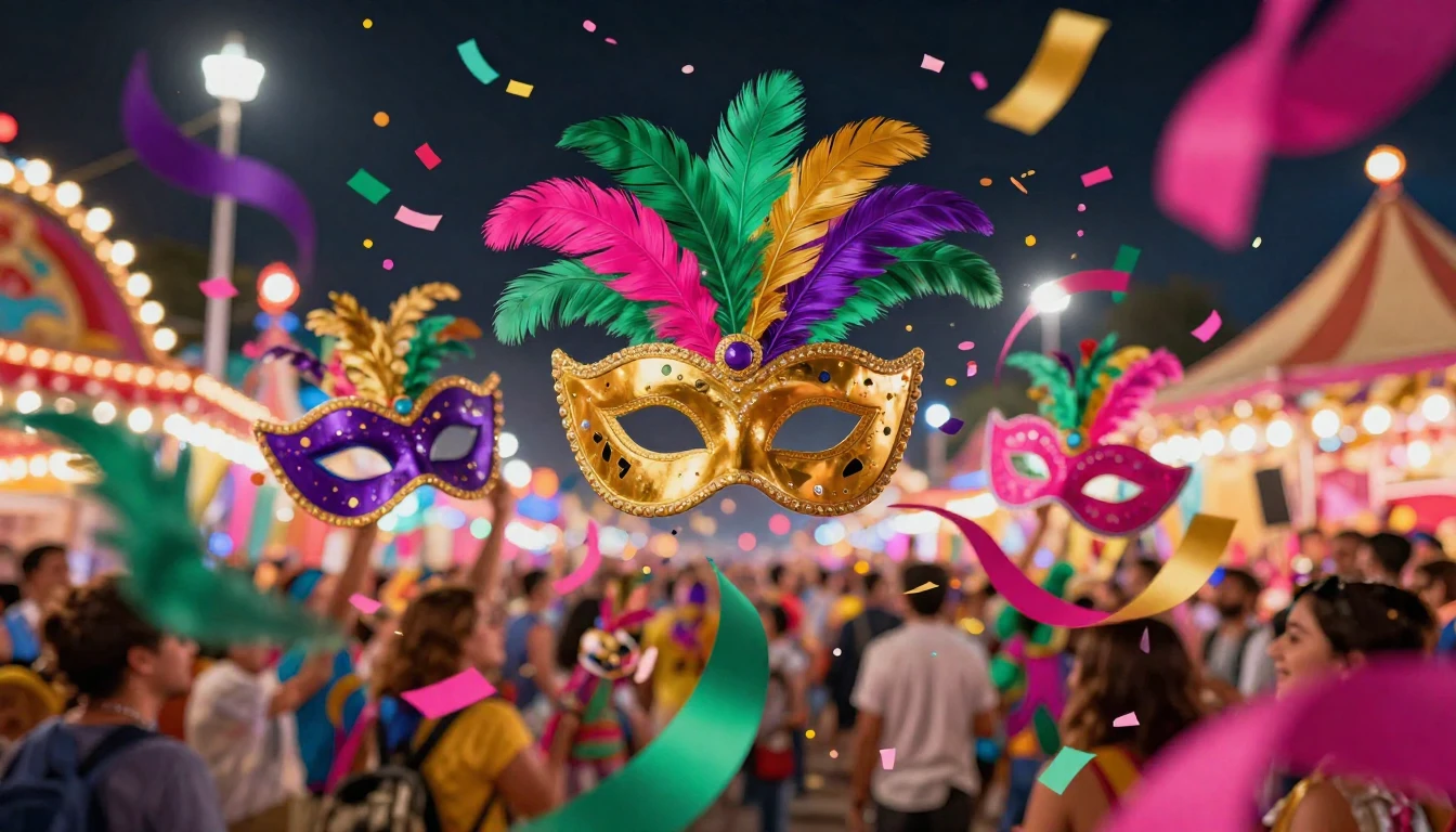 A vibrant explosion of colors representing a grand carnival ...