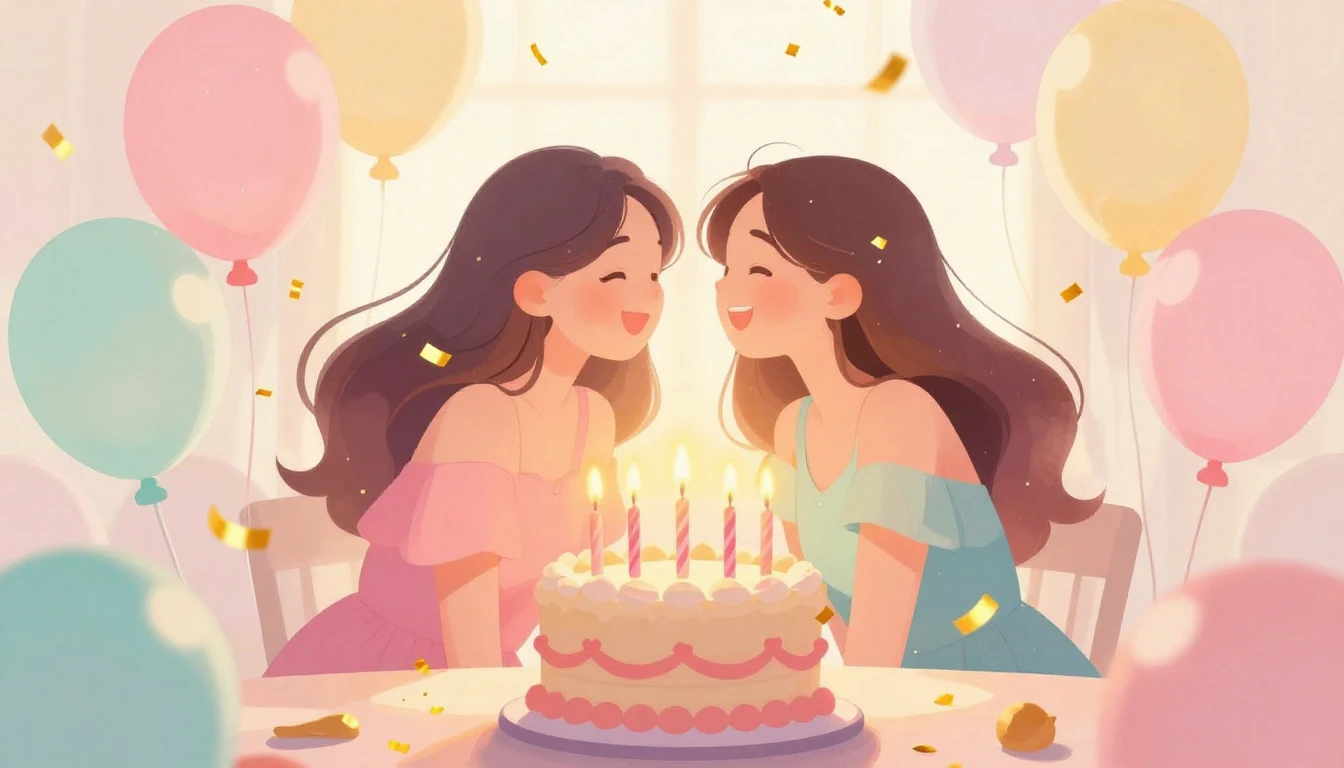 A vibrant and heartwarming digital art illustration celebrat...