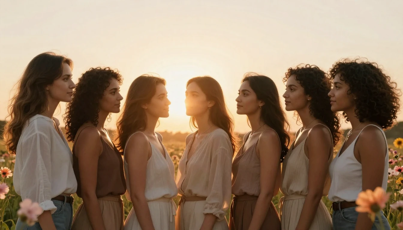 A beautiful, diverse group of confident women standing toget...