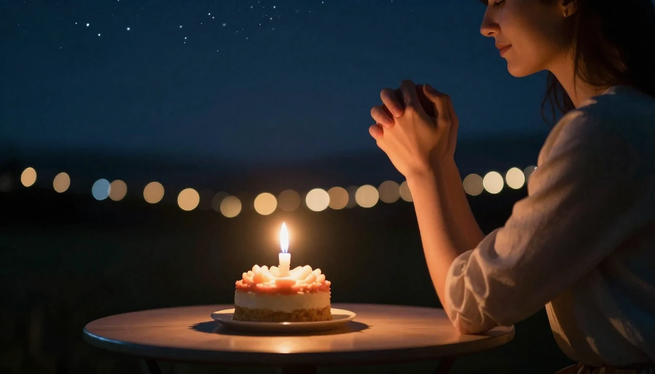 A romantic and intimate scene of a couple celebrating a birt...