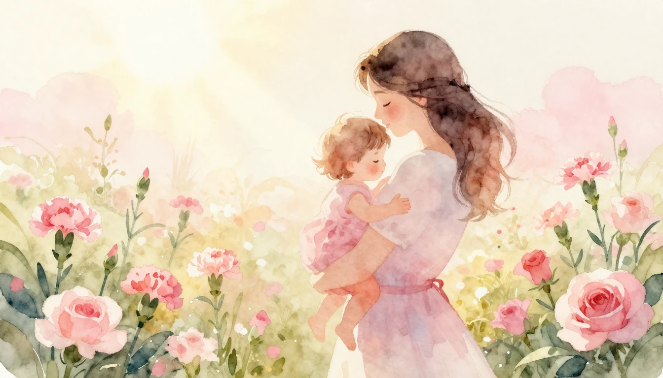 A heartwarming watercolor painting illustrating the bond bet...