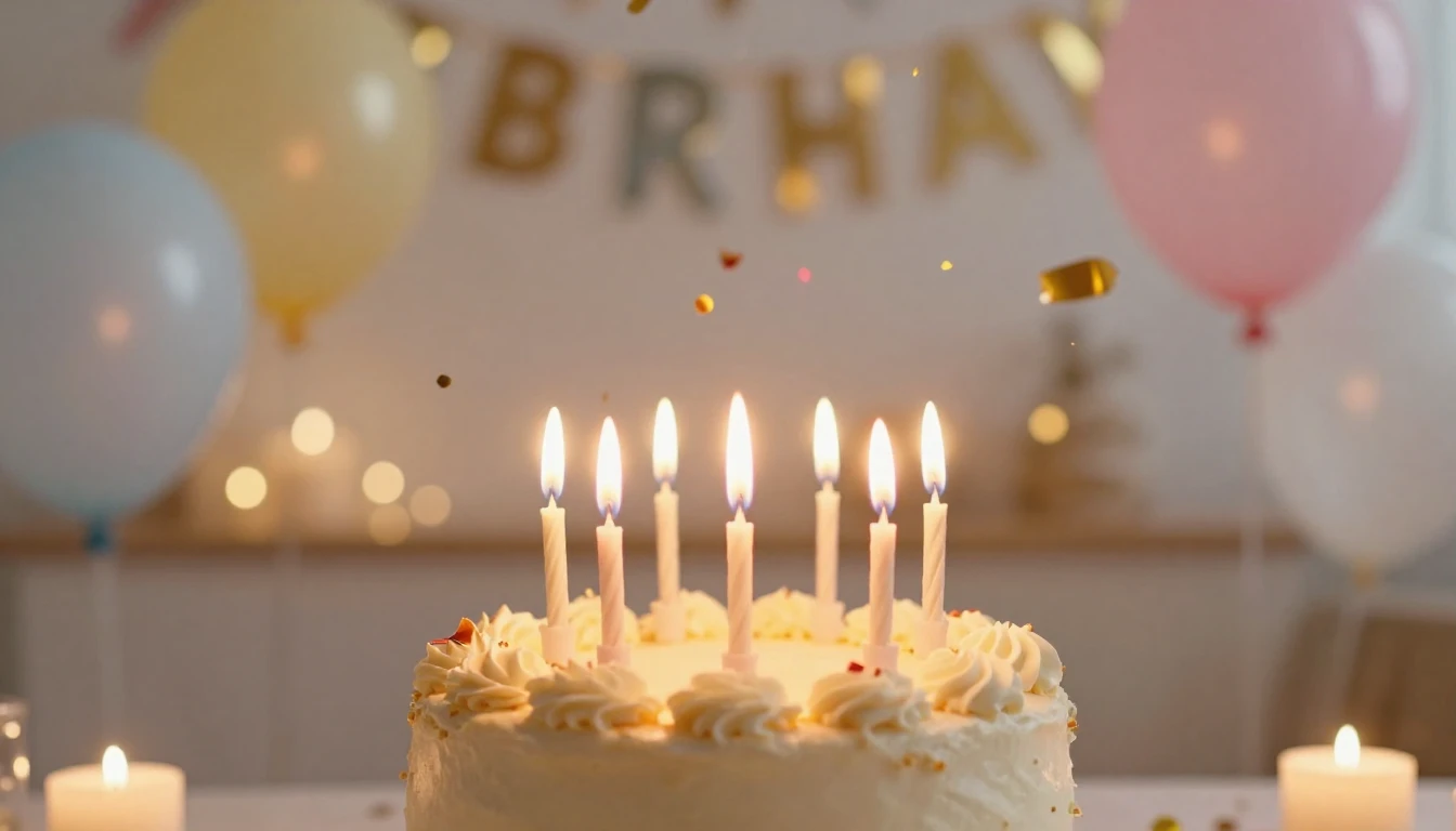 A warm and inviting birthday celebration scene without speci...