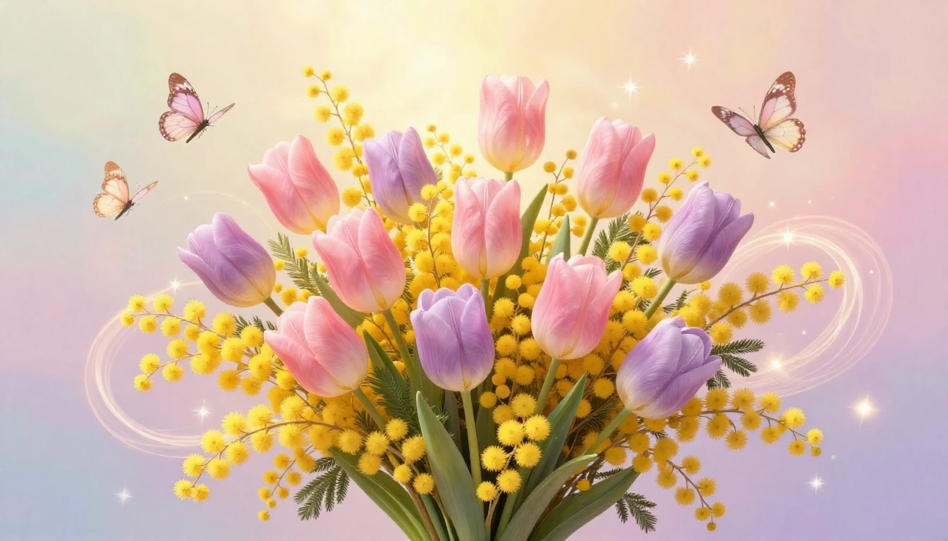 A vibrant and artistic representation of spring and empowerm...