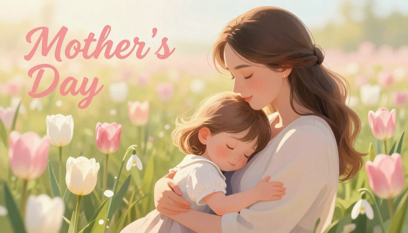 A warm and touching digital illustration for a song cover ab...