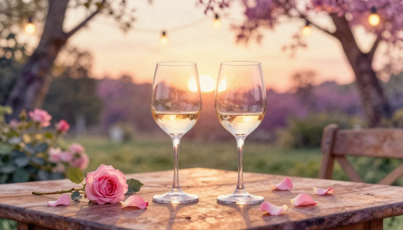 A beautiful watercolor painting of two elegant wine glasses ...