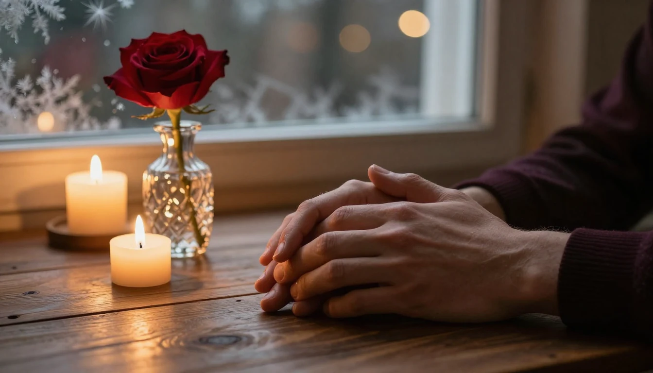A highly detailed cinematic close-up shot of two hands gentl...
