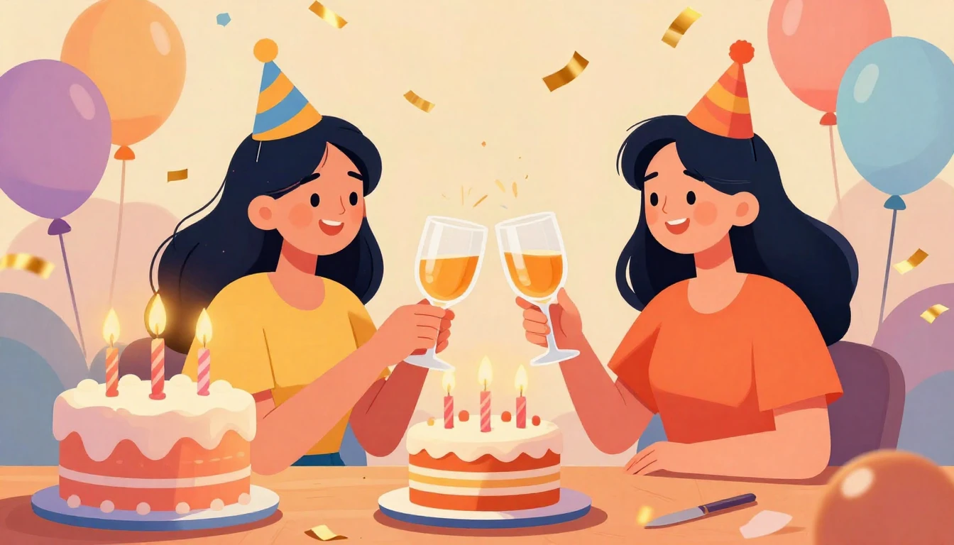 A vibrant and colorful illustration representing a birthday ...