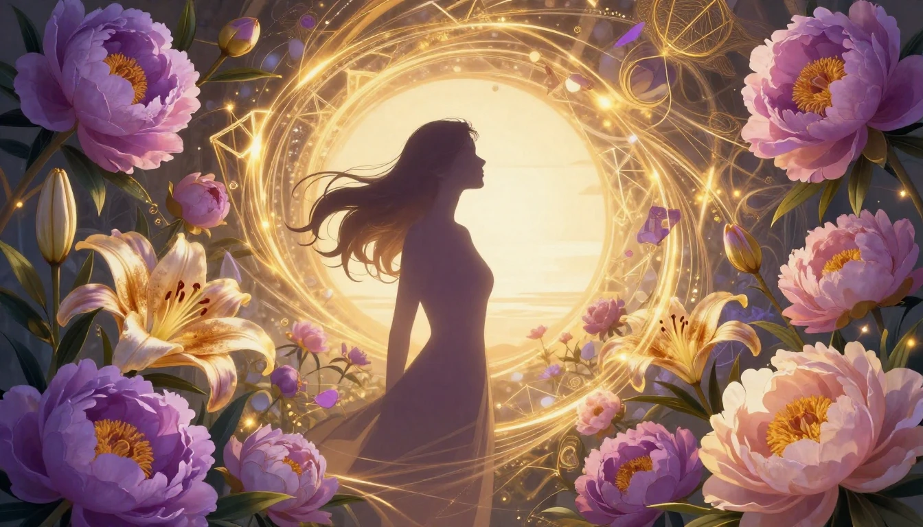 A vibrant and symbolic composition celebrating femininity an...